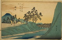 No. 12: Shinmachi, from the series "Sixty-nine Stations of the Kisokaido (Kisokaido rokujukyu tsugi no uchi)" by Utagawa Hiroshige