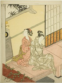 The Evening Bell of the Clock (Tokei no bansho), from the series "Eight Views of the Parlor (Zashiki hakkei)" by Suzuki Harunobu