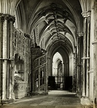 Ely Cathedral: North Choir Aisle to West by Frederick H. Evans