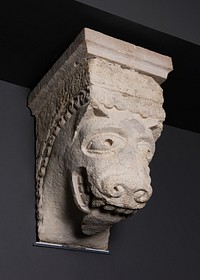 Corbel with Animal Mask with Protruding Tongue from the Monastery Church of Notre-Dame-de-la-Grande-Sauve