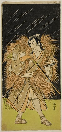 The Actor Ichikawa Monnosuke II as Hayano Kampei in the Play Kanadehon Chushin Najori no Kura, Performed at the Nakamura Theater in the Ninth Month, 1780 by Katsukawa Shunkо̄