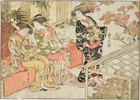 Courtesans of Tsuruya, from the book "Mirror of Beautiful Women of the Pleasure Quarters (Seiro bijin awase sugata kagami)," vol. 2 by Kitao Shigemasa