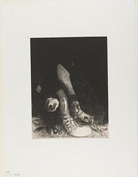 Flowers Fall and the Head of a Python Appears, plate 5 of 24 by Odilon Redon