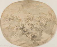 Design for Ceiling Fresco: Apollo and the Muses with Minerva Destroying Ignorance by James Thornhill