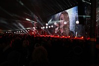 The Brandenburg Gate as a stage for the 25th Anniversary of the fall of the wall. Original public domain image from Flickr