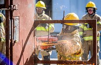 Fire rescue academy training, location unknown, February 27, 2018. Original public domain image from Flickr