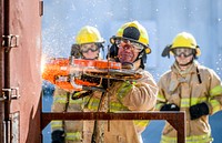 Fire rescue academy training, location unknown, February 27, 2018. Original public domain image from Flickr