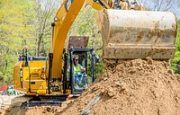 Town Creek Culvert, GreenvilleWetlands construction at Town Common, April 11, 2018