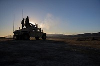 U.S. Marines with the 1st Law Enforcement Battalion, I Marine Information Group, fire an M2 Browning .50-caliber machine gun during a live fire training exercise on Camp Pendleton, Calif., Oct. 24, 2017.