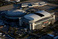 NRG Stadium is visible during the flyover of a U.S. Customs and Border Protection AS350 A-Star helicopter as it makes a flight over the are as it prepares to provide security to this coming weekend's Super Bowl 51 game in Houston, Texas, Jan. 30, 2017.