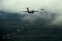 U.S. Soldiers with the 4th Brigade Combat Team (Airborne), 25th Infantry Division completed a series of jumps Aug. 24, 2017, at Joint Base Elmendorf-Richardson, Alaska, to ensure they maintain their airborne qualification during the brigade’s upcoming deployment to Afghanistan.