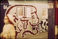 Times Square Subway Station and Subway Graffiti, 05/1973. Original public domain image from Flickr