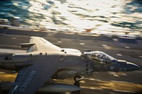 A U.S. Marine Corps AV-8B Harrier with Marine Medium Tiltrotor Squadron (VMM) 162 (REIN), 26th Marine Expeditionary Unit (MEU), takes off from the amphibious assault ship USS Iwo Jima (LHD 7) as part of Combined Composite Training Unit Exercise (COMPTUEX) in the Atlantic Ocean, Nov. 19, 2017.