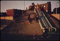 Kosciosko Swimming Pool, a Public Pool That Has Been Intelligently Placed for Use by Residents of the Inner City in the Bedford-Stuyvesant District of Brooklyn in New York City. The Inner City Today Is an Absolute Contradiction to the Main Stream America of Gas Stations, Expressways, Shopping Centers and Tract Homes.