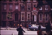 Apartment House Across From Fort Green Park in Brooklyn New York City. Brooklyn Remains One of America's Best Surviving Examples of a 19th Century City. Most of All the Inner City Environment Is Human Beings, as Beautiful and Threatened as the 19th Century Buildings.