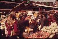 Outdoor Food Market at Haymarket Square. Public Protest Saved the Square from Incorporation Into an Expressway 05/1973. Photographer: Halberstadt, Ernst, 1910-1987. Original public domain image from Flickr