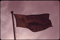 Company Flag in Front of the Headquarters of the Virginia-Pocahontas Coal Company near Richlands, Virginia, in the Southwestern Part of the State 04/1974. Photographer: Corn, Jack. Original public domain image from Flickr
