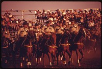 The "Sheriff's Patrol" Leads Off as the First Event of the Annual Flint Hills Rodeo, a Major Cultural Event of the Area at Cottonwood Falls, Kansas, near Emporia.