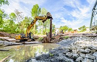 Town Creek Culvert construction site, date unkown.  Original public domain image from Flickr