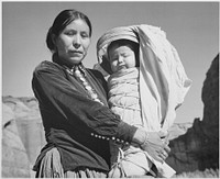 "Navajo Woman and Infant, Canyon de Chelle, Arizona."  Photographer: Adams, Ansel, 1902-1984. Original public domain image from Flickr