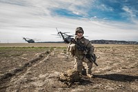 A U.S. Marine with the 1st Battalion, 5th Marine Regiment participates in a training flight in preparation for Steel Knight 2019 on Marine Corps Base Camp Pendleton, Nov. 27, 2018.