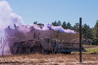 U.S. Soldiers assigned to the South Carolina Army National Guard's 4th Battalion, 118th Infantry Regiment, 218th Maneuver Enhancement Brigade and 174th Engineer Company conduct combined arms breaching exercises at McCrady Training Center in Eastover, South Carolina, Nov. 3, 2018.