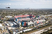 U.S. Customs and Border Protection UH-60 Black Hawk helicopter crews assigned to Air and Marine Operations (AMO), Miami Air and Marine Branch patrol the airspace over Raymond James Stadium in Tampa, Fla., January 31, 2021, in advance of Super Bowl LV. CBP photo by Jerry Glaser.