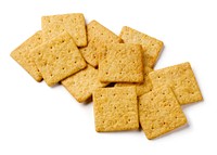 1 oz eq thin whole wheat crackers on white background.