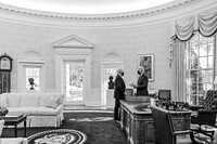 President Joe Biden meets with Infrastructure Act Implementation Coordinator Mitch Landrieu, Tuesday, November 16, 2021, in the Oval Office. (Official White House Photo by Cameron Smith) This official White House photograph is being made available only for publication by news organizations and/or for personal use printing by the subject(s) of the photograph. The photograph may not be manipulated in any way and may not be used in commercial or political materials, advertisements, emails, products, promotions that in any way suggests approval or endorsement of the President, the First Family, or the White House.