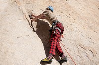 Climber steward climbing in Hidden Valley