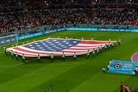 The U.S. Flag at the U.S.-Wales Men’s World Cup Match and Opening Ceremony in Doha, QatarSecretary of State Antony J. Blinken attends the U.S.-Wales Men’s World Cup Match and Opening Ceremony in Doha, Qatar, on November 21, 2022. [State Department photo by Ronny Przysucha/ Public Domain]