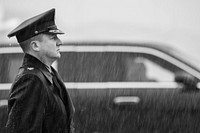 89th Airlift Commander Col. Matthew Jones waits as President Joe Biden disembarks Air Force one at Joint Base Andrews, Maryland Sunday, September 11, 2022. (Official White House Photo by Katie Ricks)