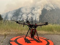 Aircraft Category - USFWS 2022 Photo/Video ContestAn Unmanned Aircraft System (UAS) is ready for take-off during the Moose Fire in Idaho in 2022. Photo by Brad Strobel/USFWS