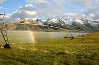 Sprinkler irrigation system, rainbow.