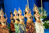 Cultural dancers perform while President Joe Biden attends the East Asia Summit leaders dinner, Saturday, November 12, 2022, at the Chroy Changvar International Convention and Exhibition Center in Phnom Penh, Cambodia. (Official White House Photo by Adam Schultz)