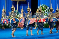 Cultural dancers perform while President Joe Biden attends the East Asia Summit leaders dinner, Saturday, November 12, 2022, at the Chroy Changvar International Convention and Exhibition Center in Phnom Penh, Cambodia. (Official White House Photo by Adam Schultz)