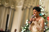 President Joe Biden, First Lady Jill Biden, Vice President Kamala Harris and Second Gentleman Douglas Emhoff attend a performance by Gladys Knight following their dinner with African Summit Leaders, Wednesday, December 14, 2022, in the State Dining Room of the White House. (Official White House Photo by Adam Schultz)