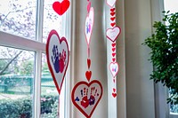 A Valentine’s Day display is seen in the East Wing Entrance of the White House, Monday, February 13, 2023, featuring artwork from a classroom at the South Riva Ridge Child Development Center at Fort Drum, New York. (Official White House Photo by Katie Ricks)
