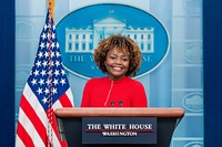 Press Secretary Karine Jean-Pierre holds a press briefing February 13, 2023, in the James S. Brady Press Briefing Room of the White House. (Official White House Photo by Cameron Smith)