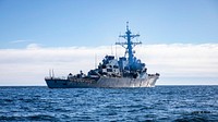 The Arleigh Burke-class guided-missile destroyer USS Porter (DDG 78) steams alongside the Swedish Navy first-in-its-class HSwMS Stockholm (P11), not pictured, March 9, 2023. Porter is on a scheduled deployment in the U.S. Naval Forces Europe area of operations, employed by the U.S. Sixth Fleet to defend U.S., allied and partner interests. 