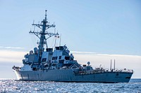 The Arleigh Burke-class guided-missile destroyer USS Porter (DDG 78).