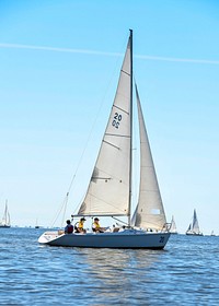 Midshipmen 4th Class, or plebes, from the United States Naval Academy Class of 2026 participate in sailing lessons during Plebe Summer, a demanding indoctrination period intended to transition the candidates from civilian to military life. 