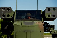 U.S. Army Spc. Christopher Cameron, assigned to the 263rd Army Air and Missile Defense Command, operates an Avenger missile system during Vigilant Shield 2012 at Naval Air Station Key West, Fla., Nov. 5, 2011.