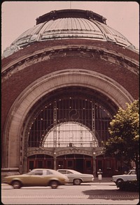 Exterior view of the Tacoma, Washington train depot, July 1974. Photographer: O'Rear, Charles. Original public domain image from Flickr