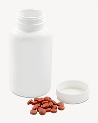 Pill bottle, isolated object on white