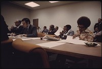 Black Members Of The Chicago City Council During A Budget Hearing, 10/1973. Photographer: White, John H. Original public domain image from Flickr