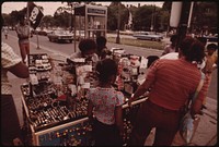 Black Sidewalk Merchant At 47th Street On Chicago's South Side. Many Of The City's Black Businessmen Started Small And Grew By Working Hard, 08/1973. Photographer: White, John H. Original public domain image from Flickr