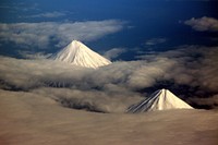 Top view of volcanoes