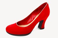 Red heel shoe, isolated object