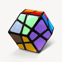 Puzzle cube, isolated object on white